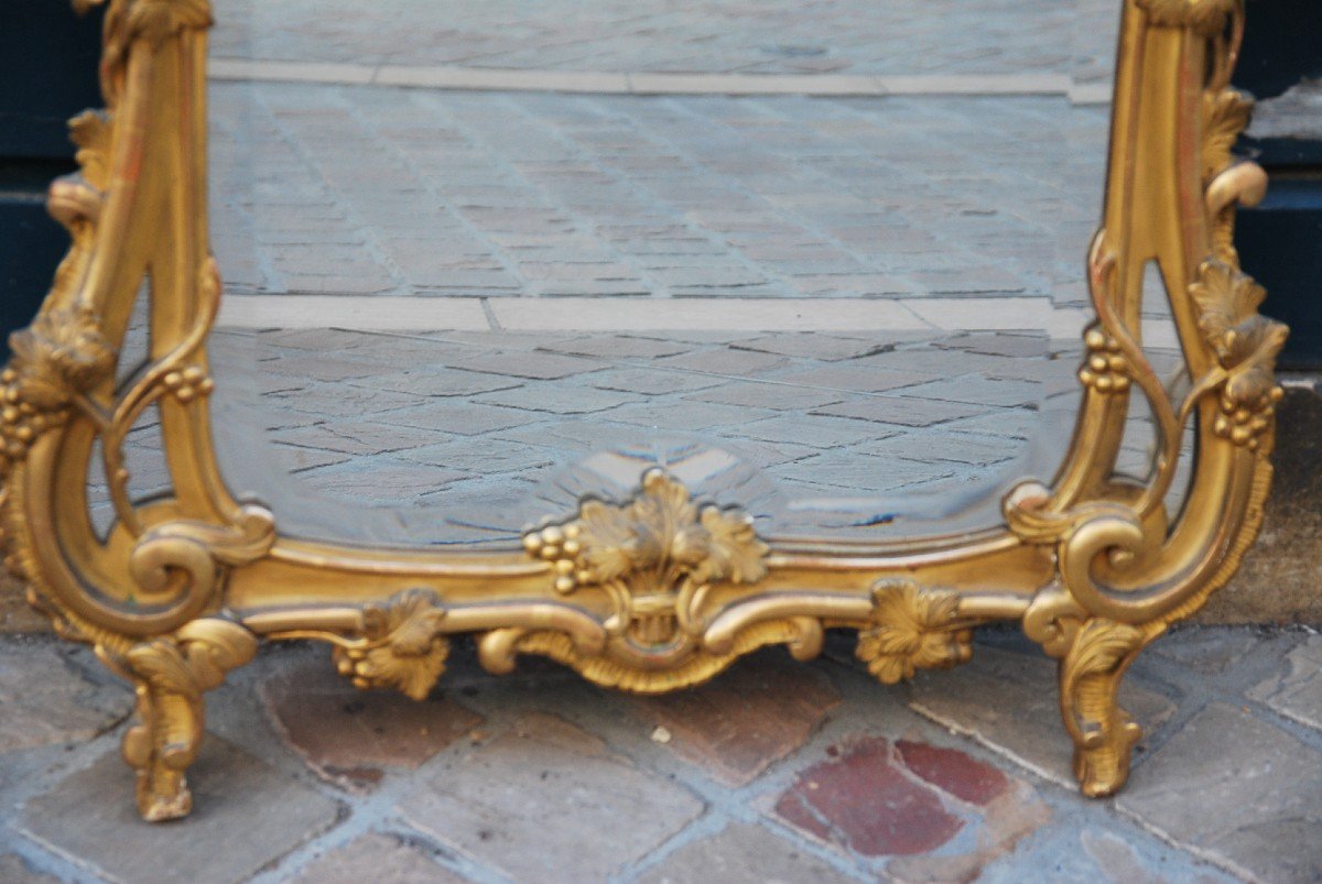 Miroir En Bois Sculpté Et Doré D époque Louis XV  Provence  XVIII-photo-4