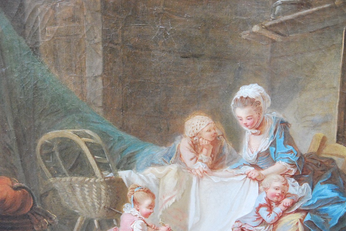 Fragonard Follower, The Happy Family. 18th Century School-photo-3