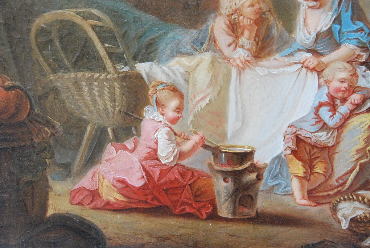 Fragonard Follower, The Happy Family. 18th Century School-photo-3