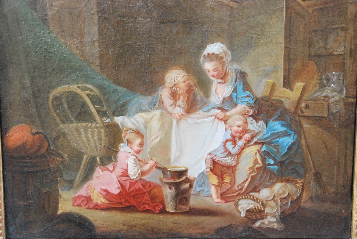 Fragonard Follower, The Happy Family. 18th Century School