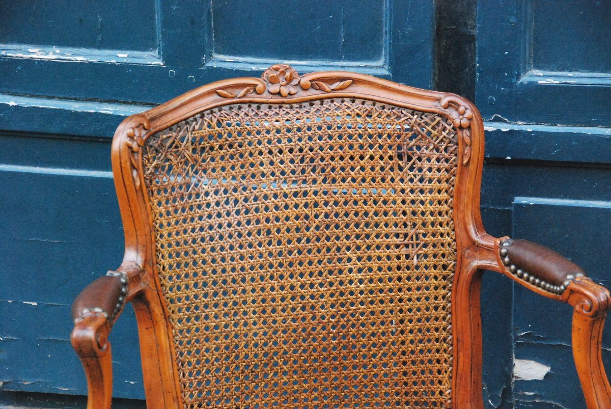 Caned Office Armchair Stamped From Boulard XVIII-photo-3