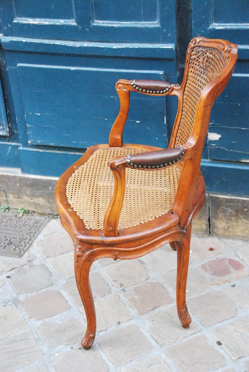 Caned Office Armchair Stamped From Boulard XVIII-photo-2