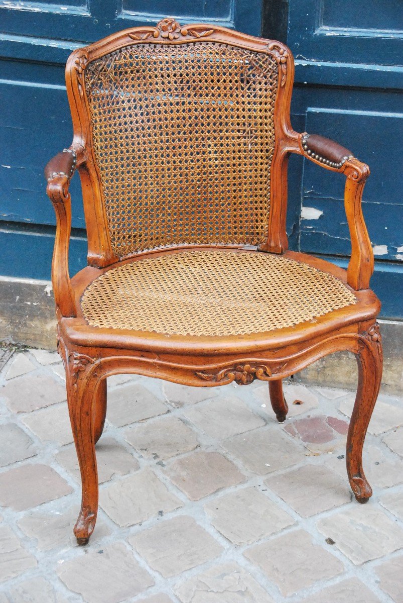 Caned Office Armchair Stamped From Boulard XVIII