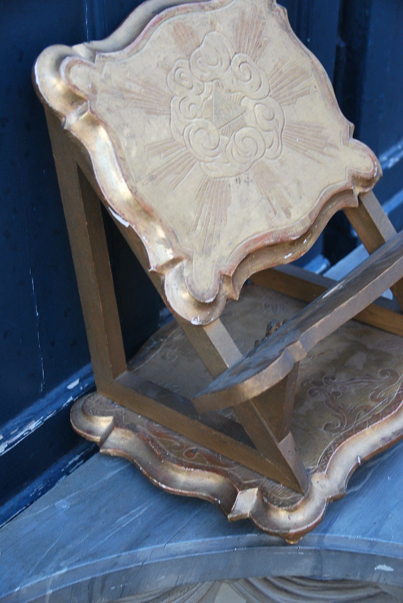 Lectern In Golden Wood Louis XV Style-photo-4