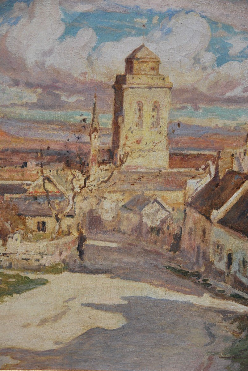 Locronan, Brittany, Large Oil On Canvas Signed De Villon-photo-7