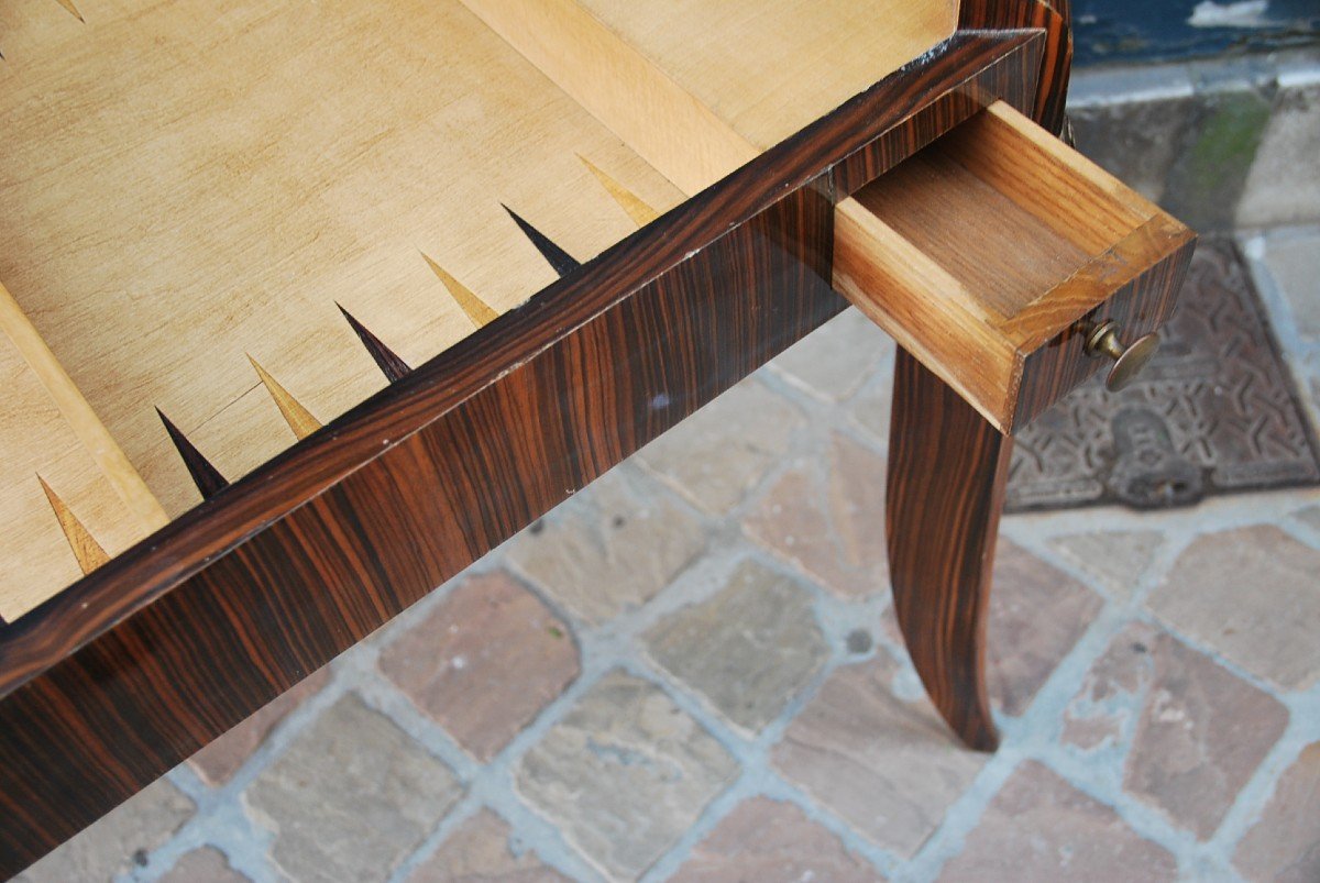 Ebony Veneer Game Table Circa 1930-photo-8