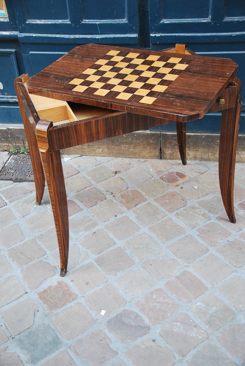 Ebony Veneer Game Table Circa 1930