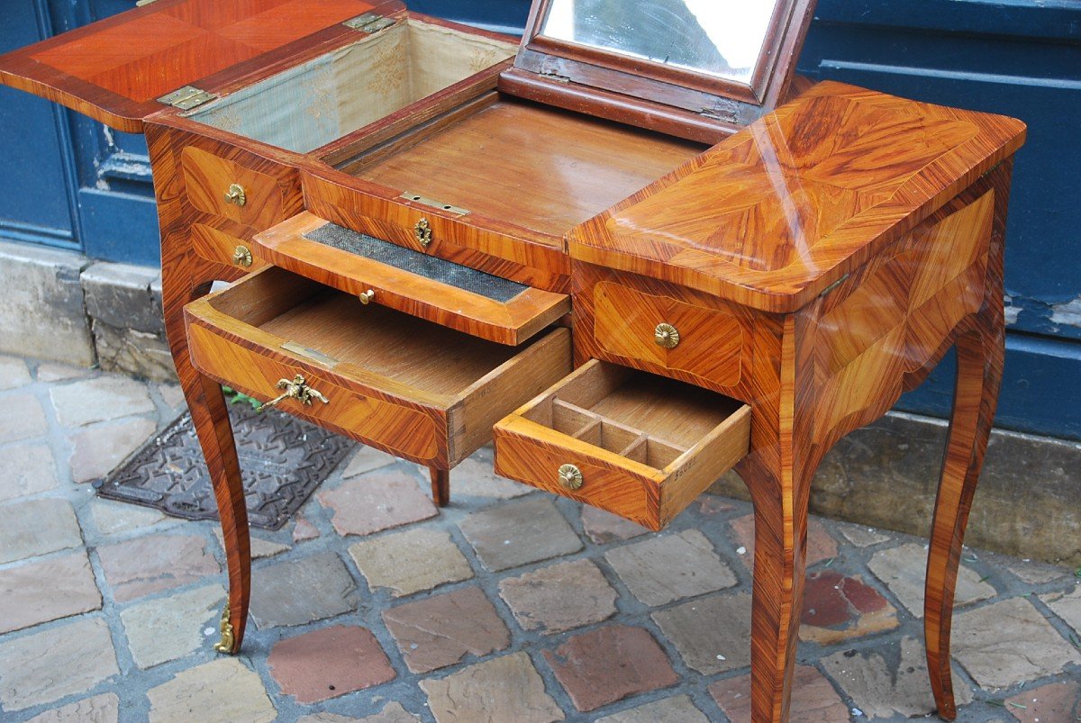 Veneer Dressing Table D Louis XV XVIII-photo-3