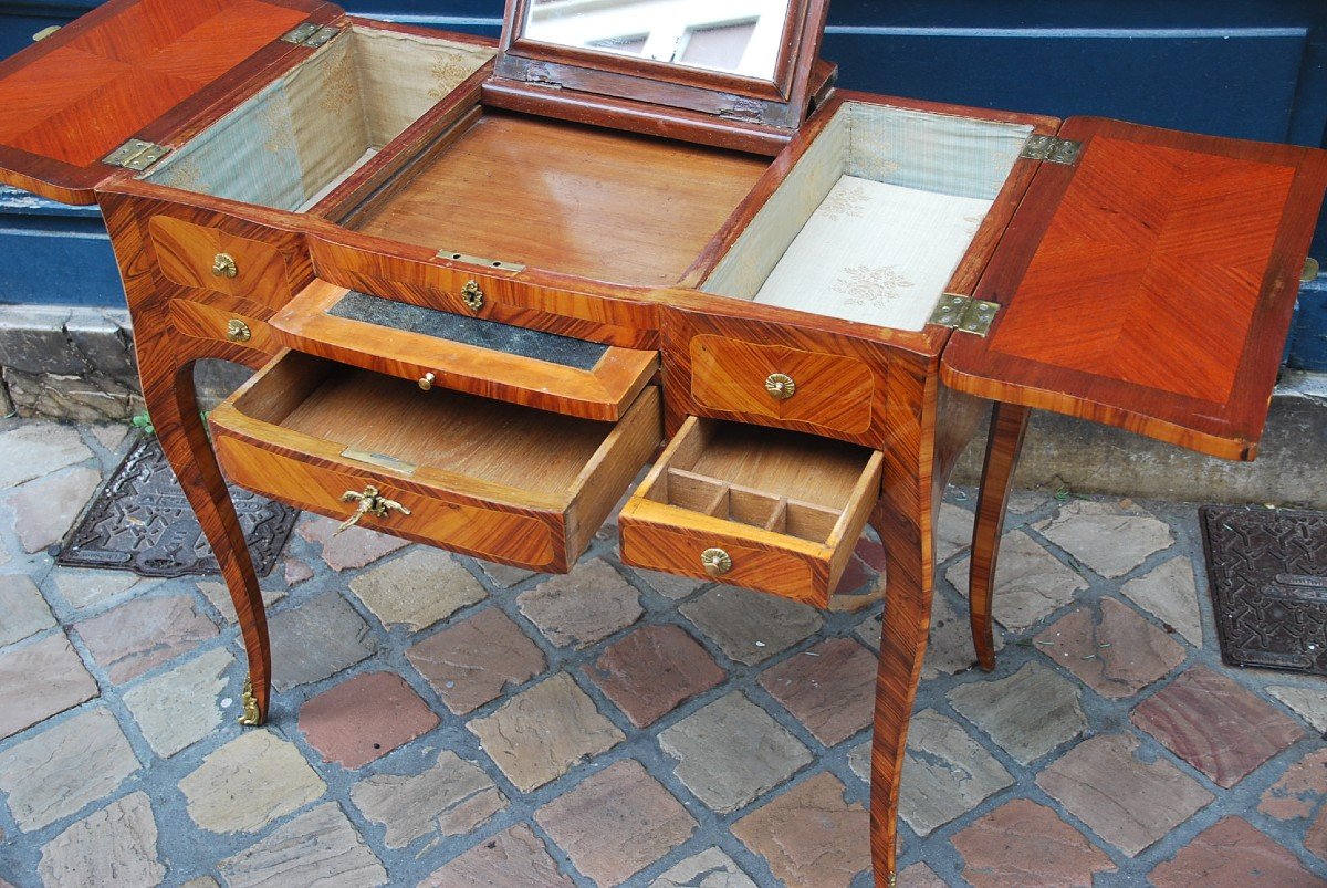 Veneer Dressing Table D Louis XV XVIII-photo-4