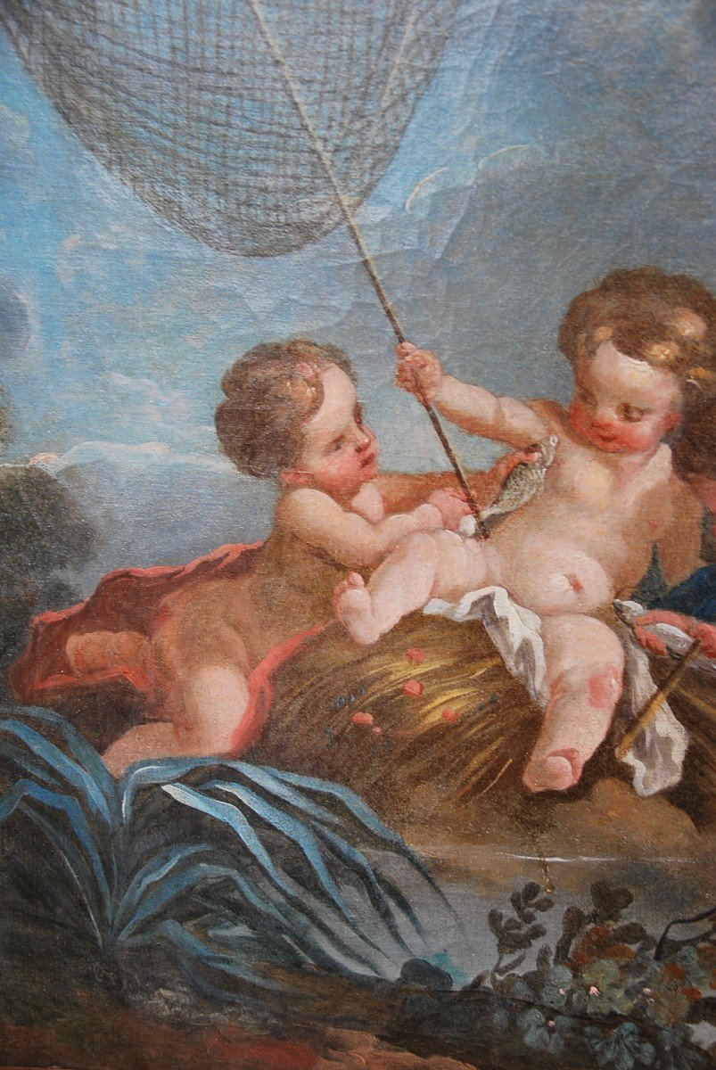 Boucher D Après , Huile Les Enfants Pêcheurs  Huile XVIII-photo-4