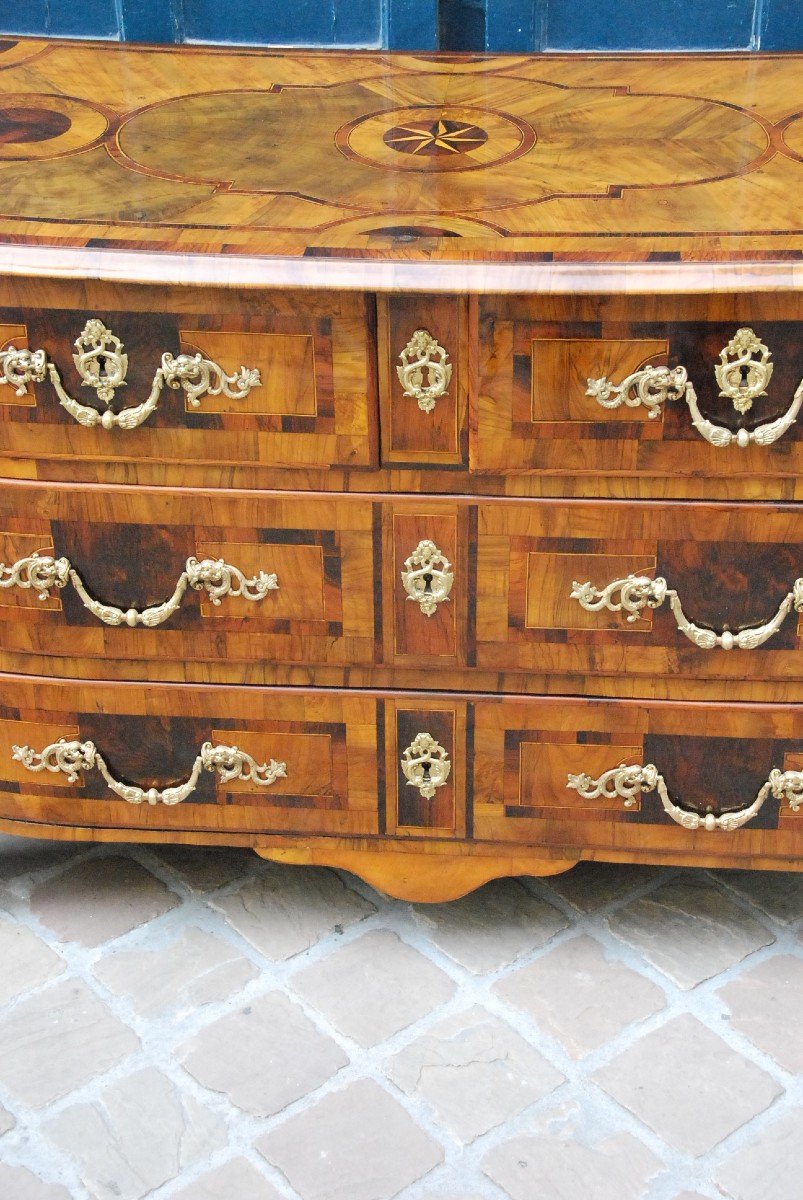 Commode In Dauphiné Marquetry D Louis XIV Period-photo-2