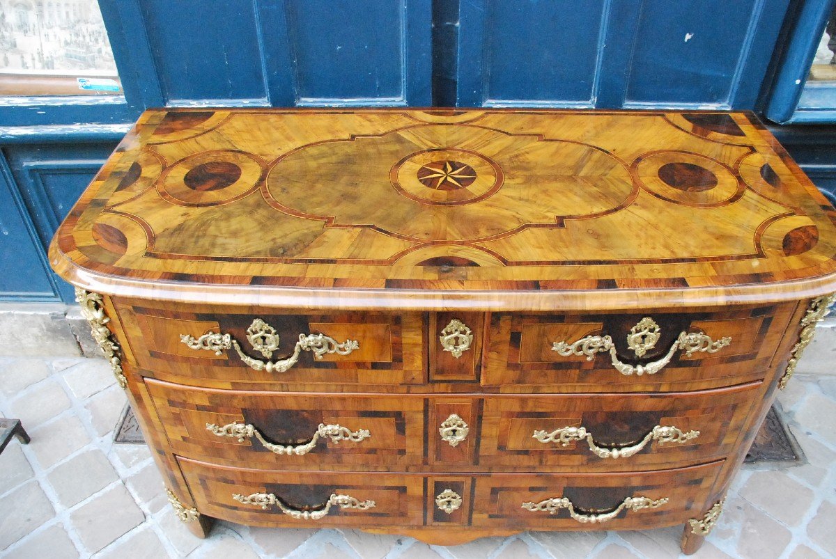 Commode In Dauphiné Marquetry D Louis XIV Period-photo-1