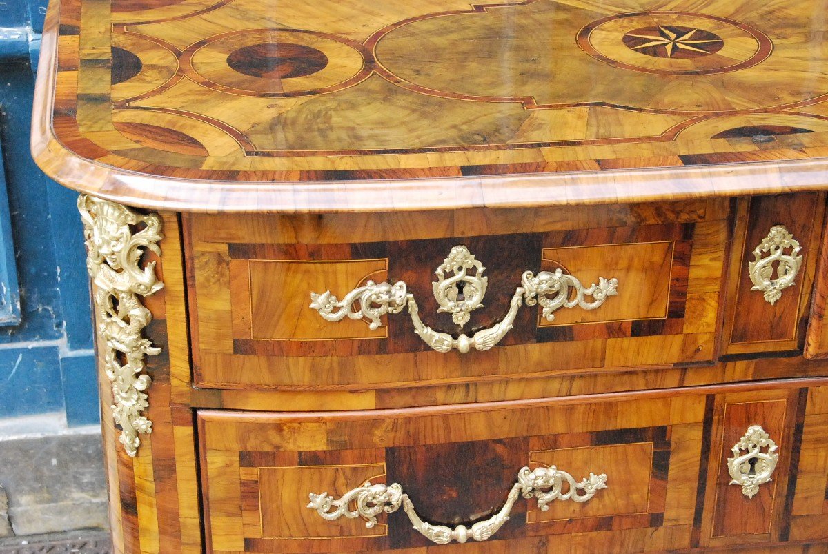 Commode In Dauphiné Marquetry D Louis XIV Period-photo-4