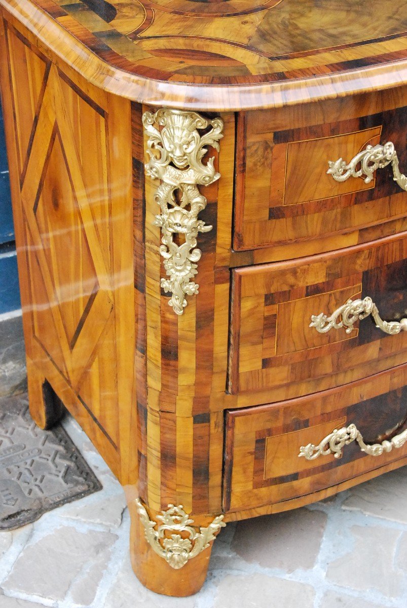 Commode In Dauphiné Marquetry D Louis XIV Period-photo-6