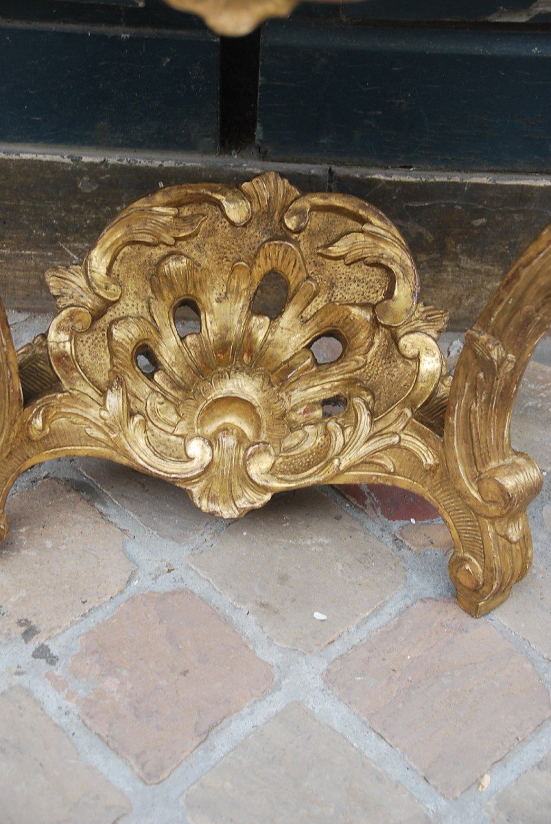 Console In Carved And Gilded Wood D Louis XV Period-photo-3