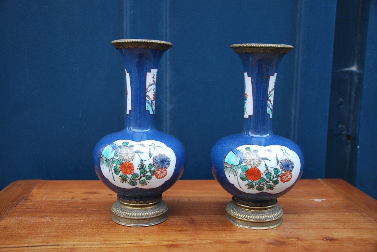 China XIX Pair Of Mounted Vases-photo-2