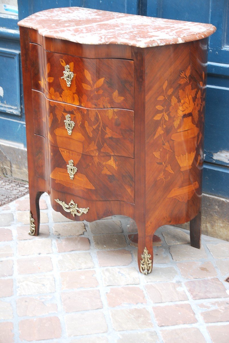 Holland Flower Marquetry Chest Of Drawers-photo-2