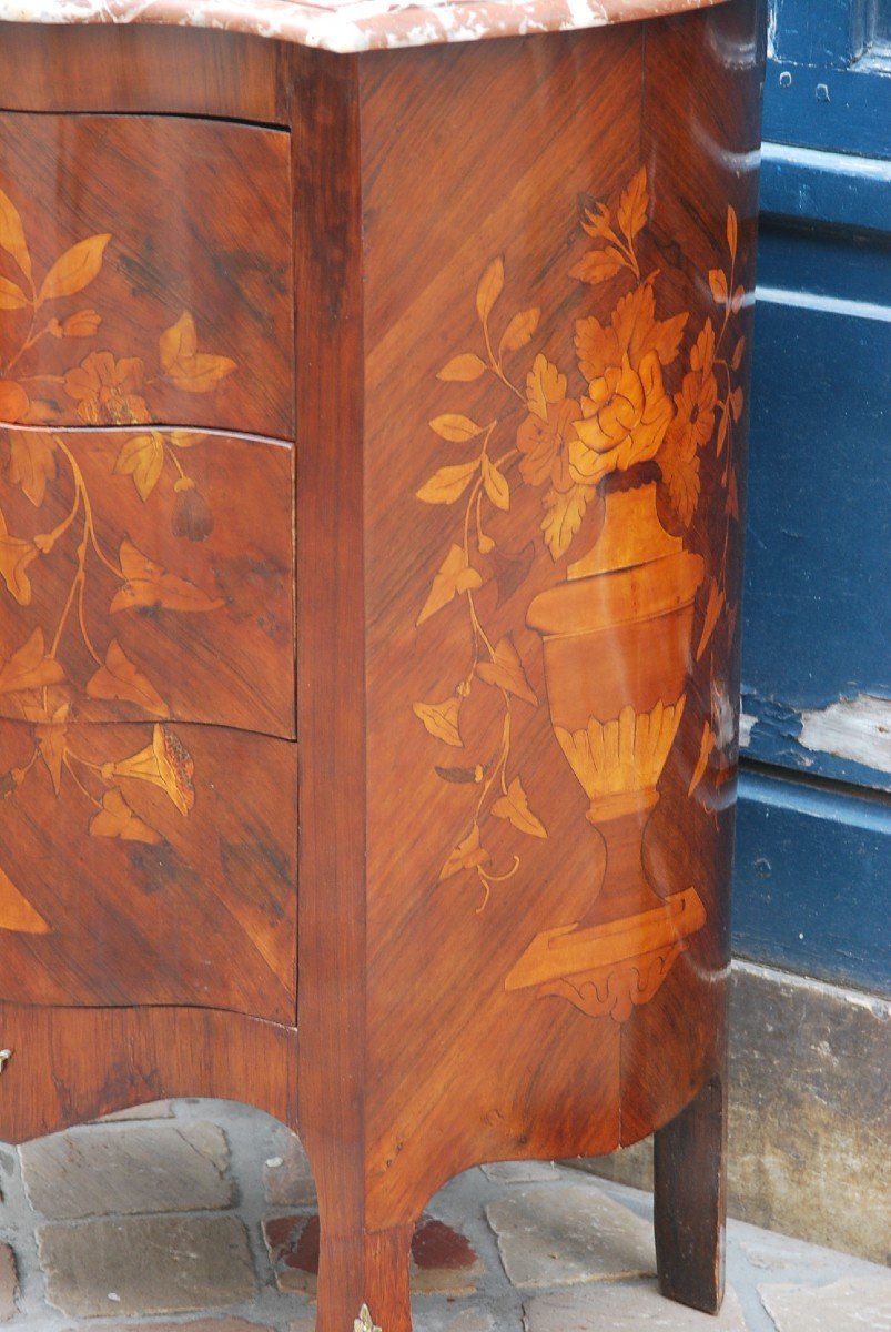 Holland Flower Marquetry Chest Of Drawers-photo-3