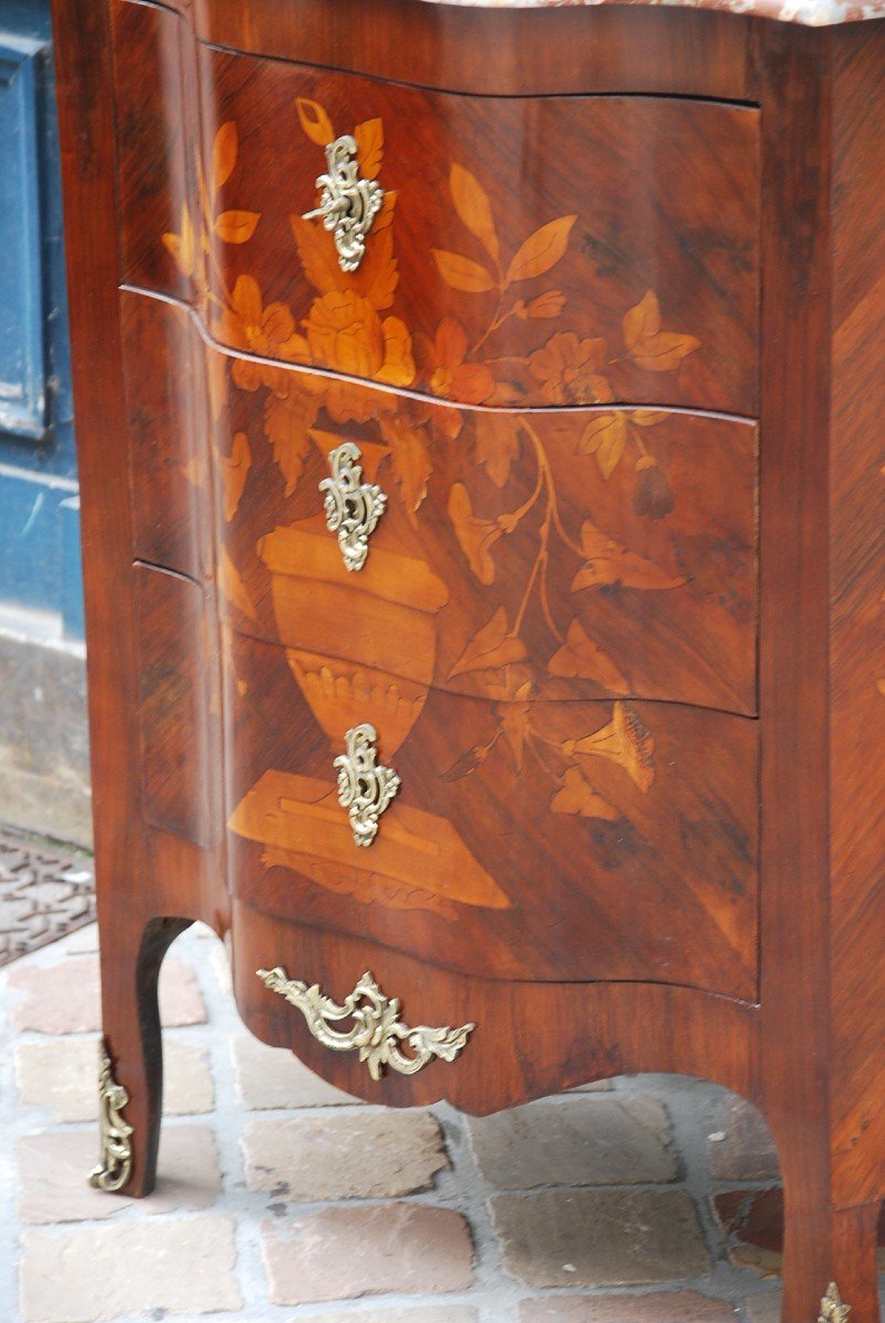 Holland Flower Marquetry Chest Of Drawers-photo-4