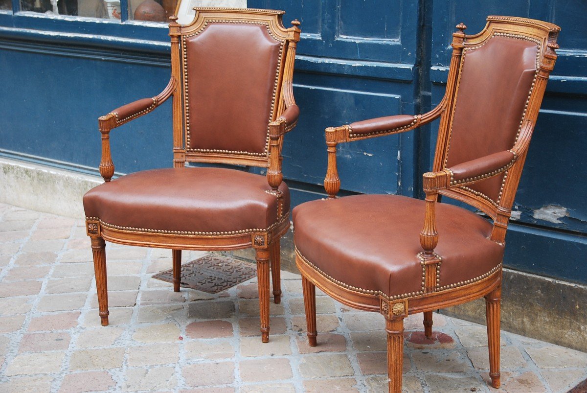 Pair Of Louis XVI Cabriolets Attributed To Sené-photo-1