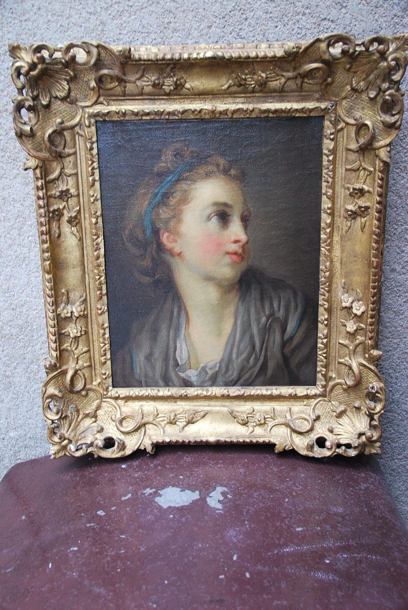 Greuze Follower Of, Portrait Of Young School Girl XVIII-photo-5