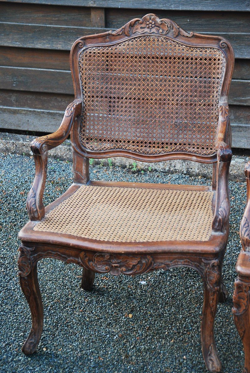 Paire De Fauteuils  Cannés De Style Regence-photo-4