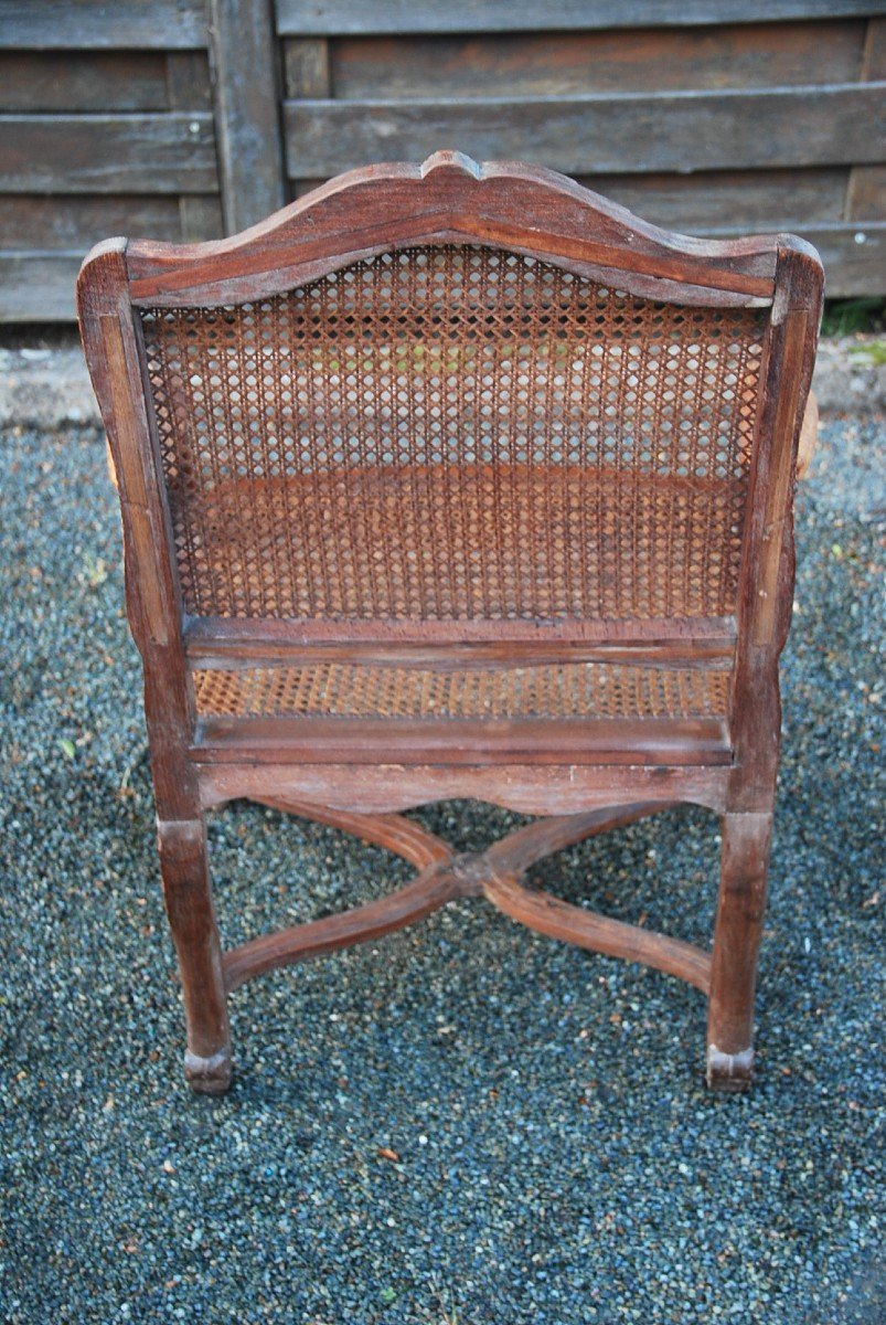 Caned Office Armchair D Regence Period-photo-6