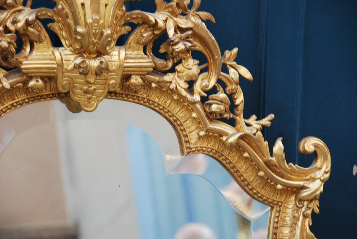 Mirror In Golden Wood D Napoleon III Period-photo-1