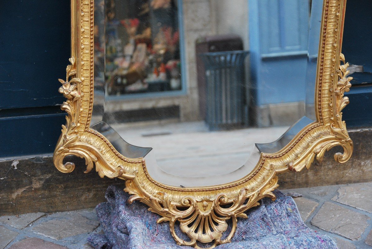 Mirror In Golden Wood D Napoleon III Period-photo-2