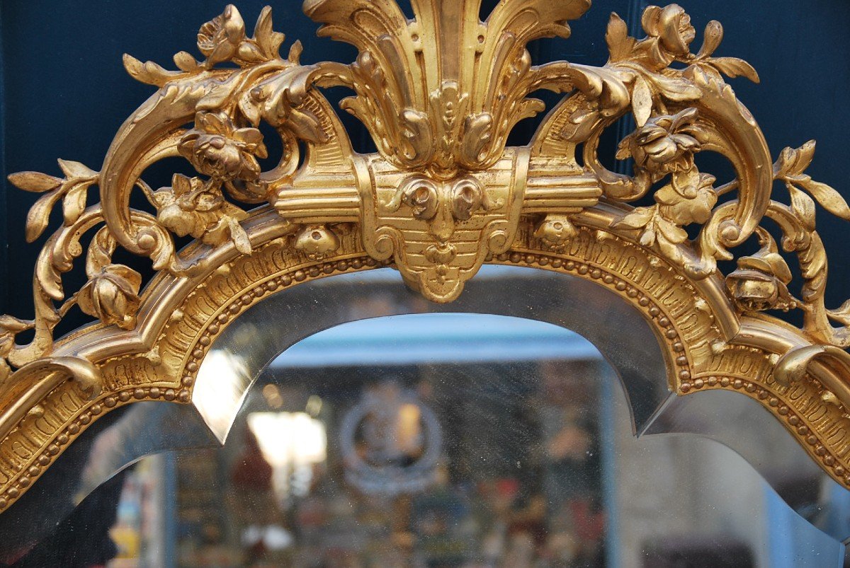 Mirror In Golden Wood D Napoleon III Period-photo-4