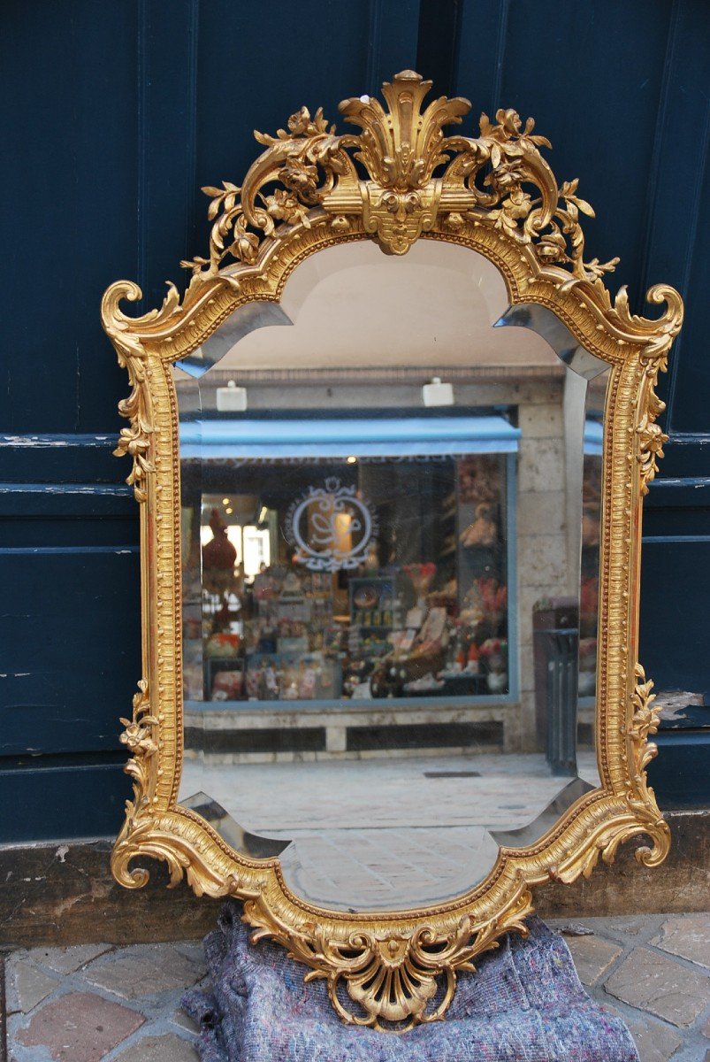 Mirror In Golden Wood D Napoleon III Period