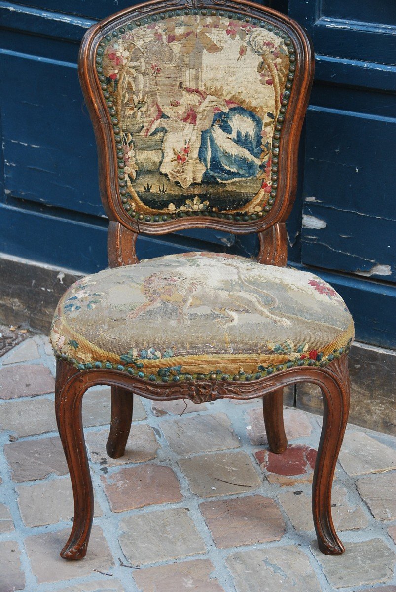 Louis XV Period Chair With XVIII Tapestry-photo-2