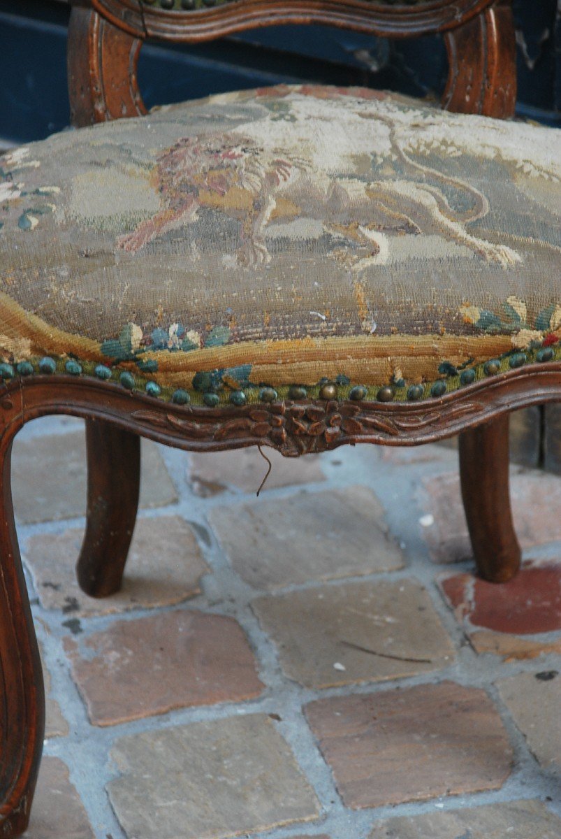 Louis XV Period Chair With XVIII Tapestry-photo-3