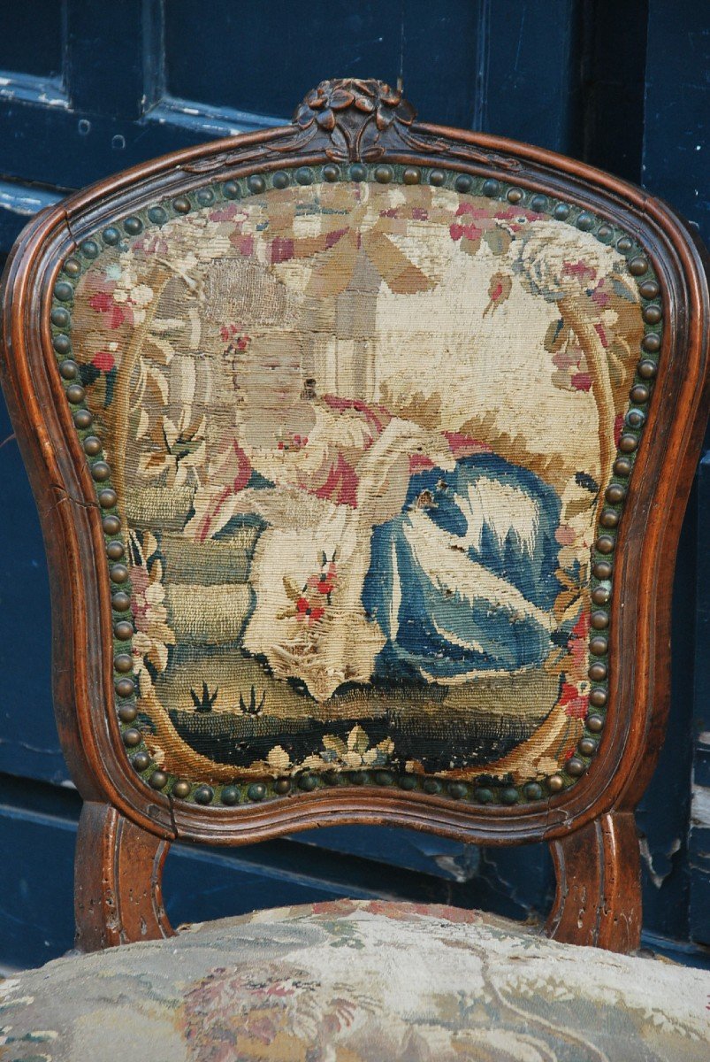 Louis XV Period Chair With XVIII Tapestry-photo-4