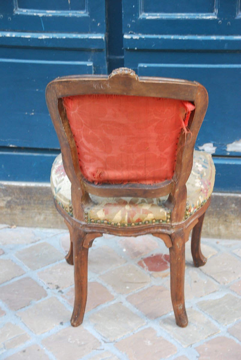 Louis XV Period Chair With XVIII Tapestry-photo-3