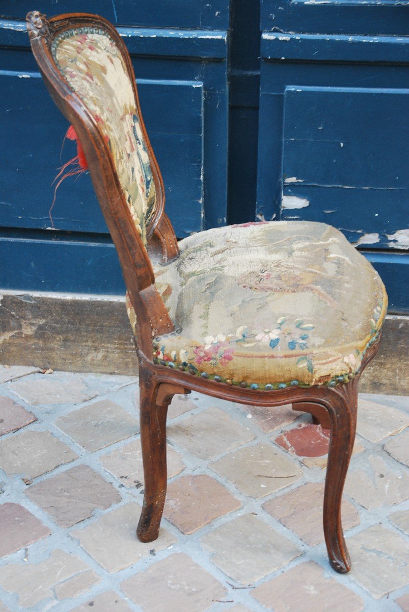 Louis XV Period Chair With XVIII Tapestry-photo-4