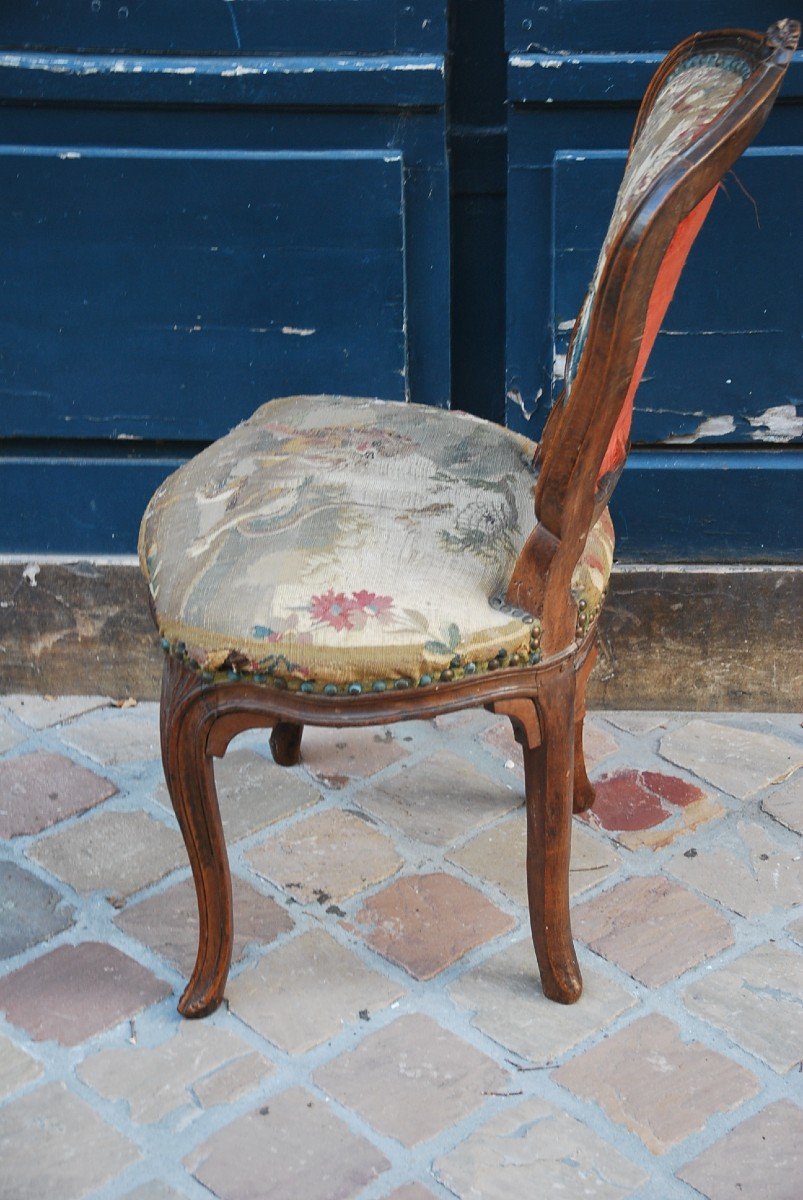 Louis XV Period Chair With XVIII Tapestry-photo-5