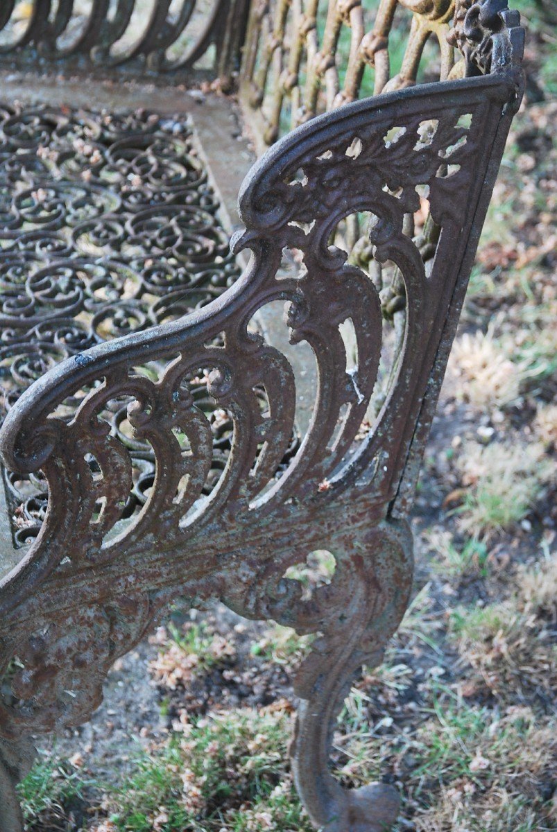 Rare Napoleon III Garden Bench Madeleine Castaing-photo-2