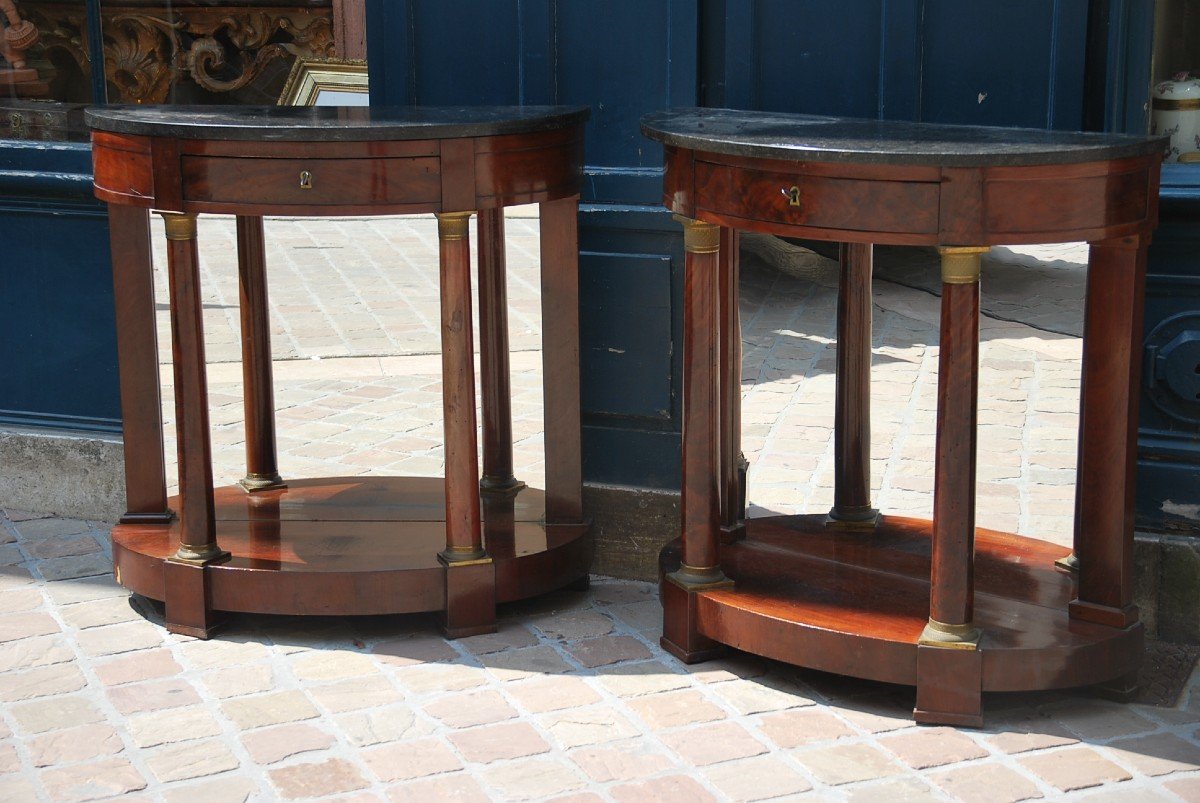 Pair Of Half Moon Consoles D Empire XIX