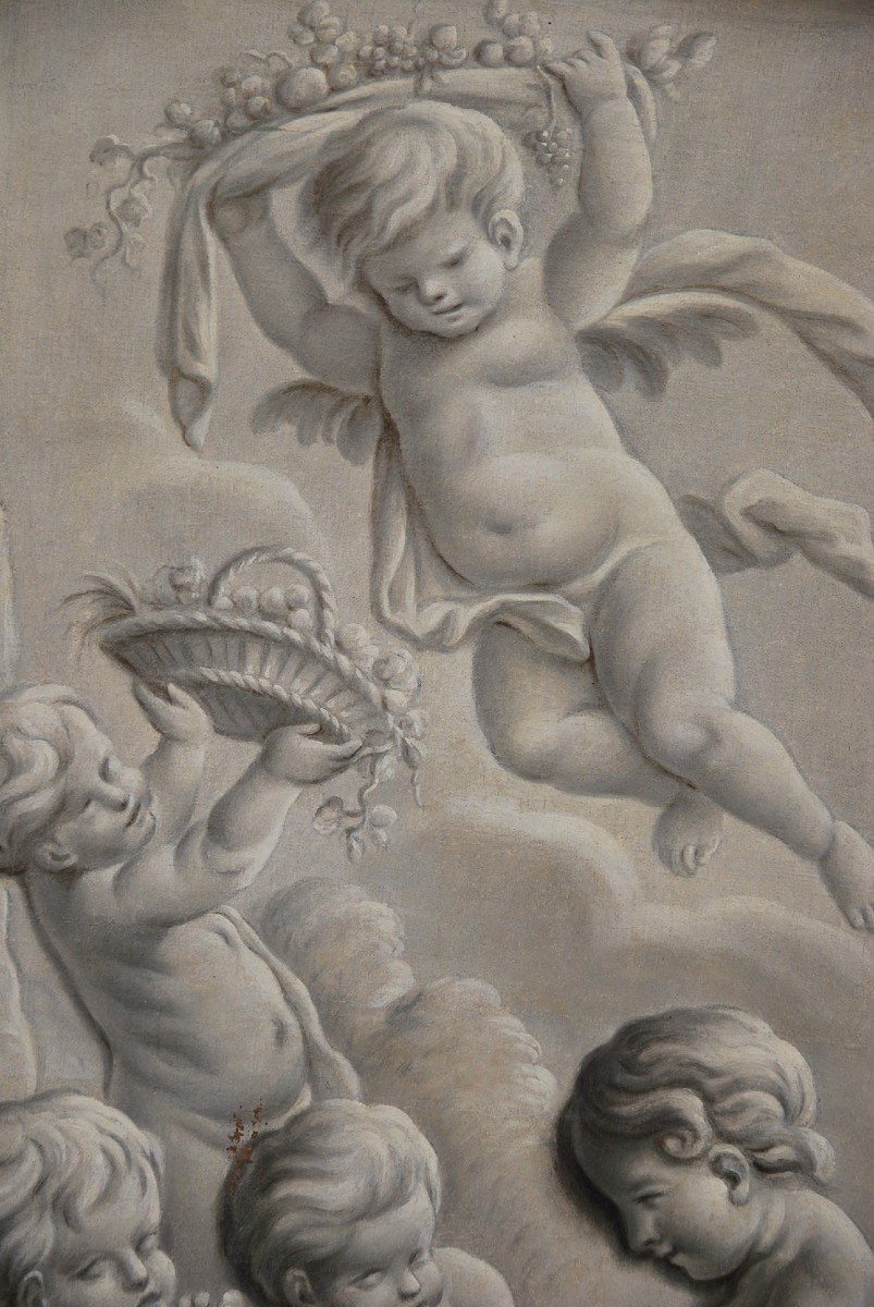 Grisaille XVIII Games Of Putti Jacob De Wit-photo-4