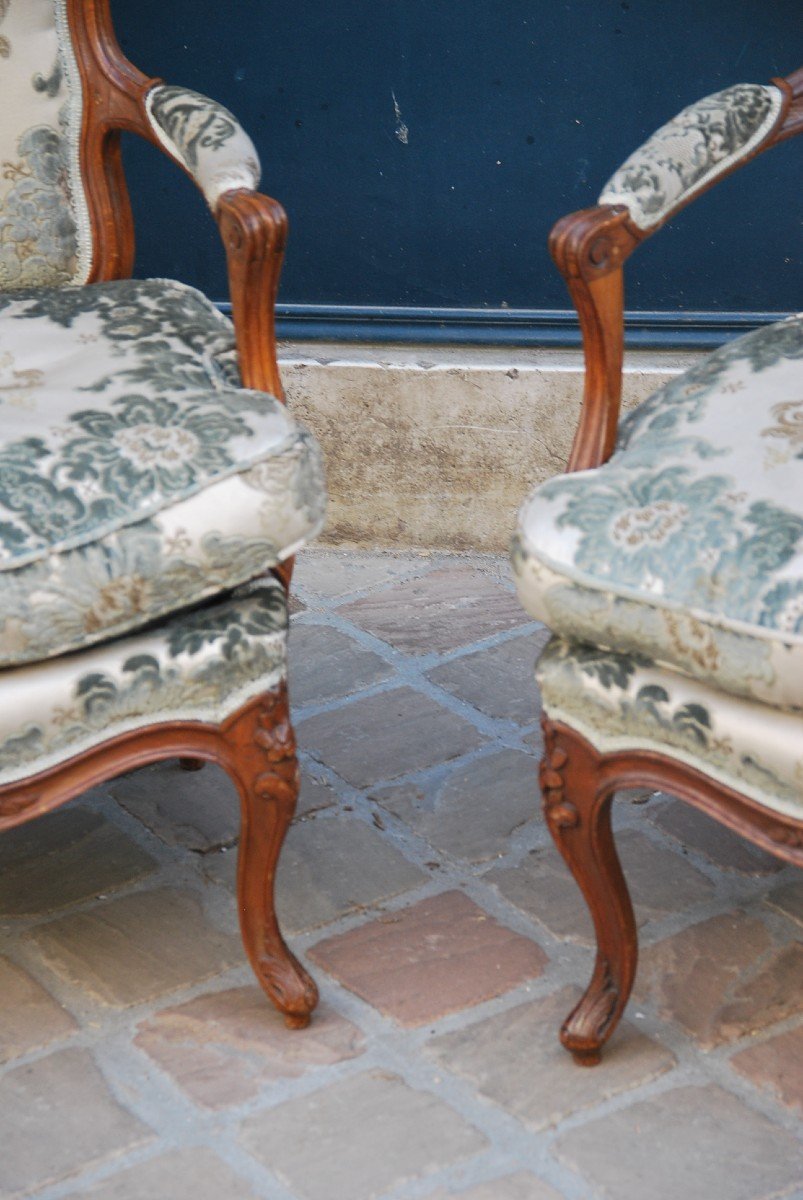 Paire De Fauteuils Coin De Feu Louis XV-photo-2