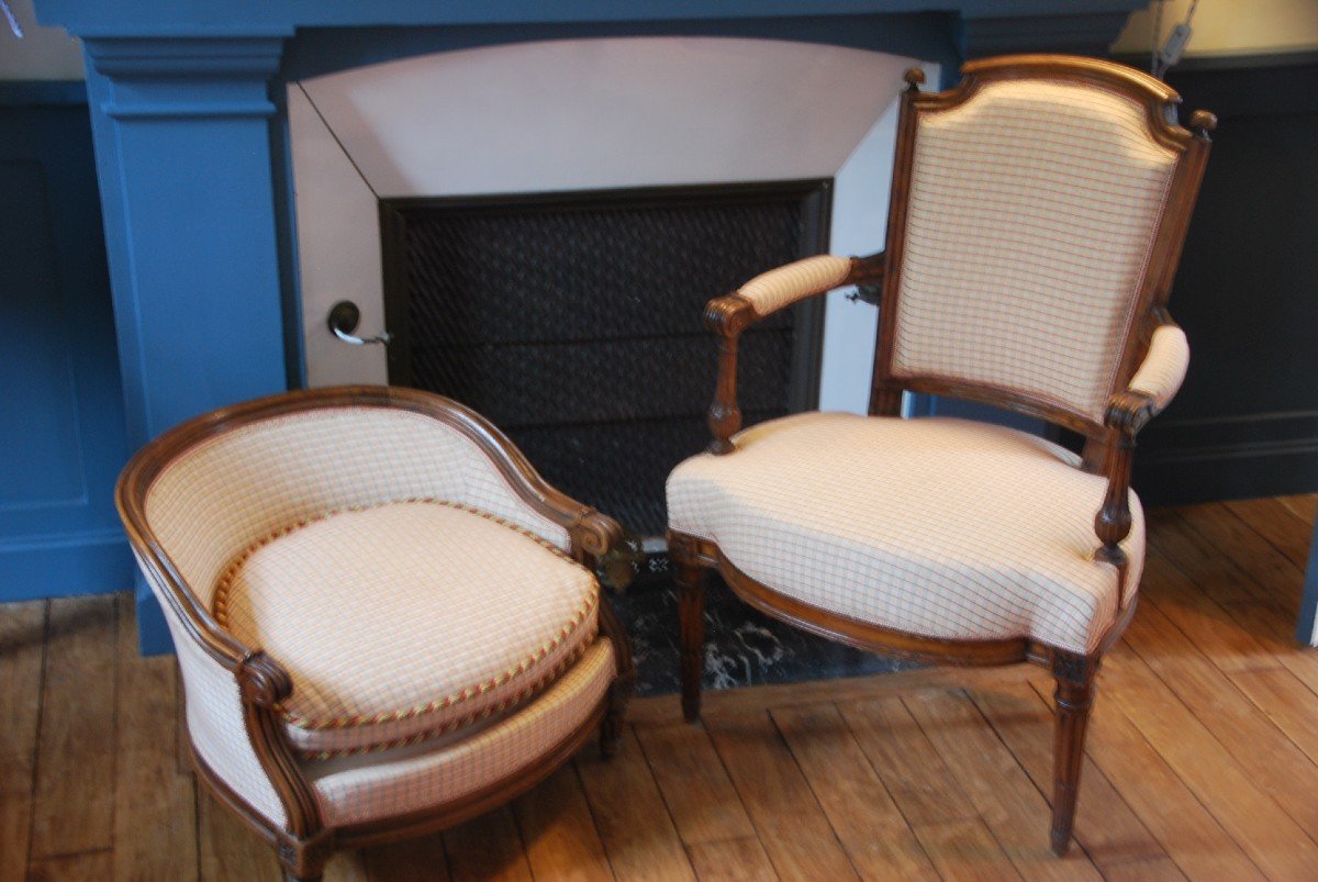 Louis XVI Cabriolet Armchair And End Of Foot