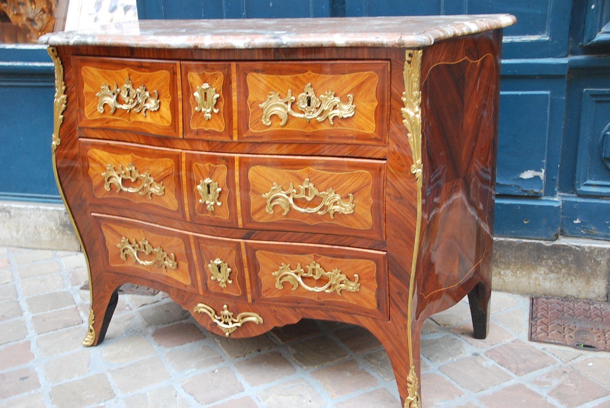 Louis XV Period Commode Stamped By Reizell XVIII-photo-3