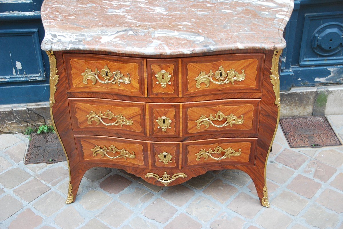 Louis XV Period Commode Stamped By Reizell XVIII-photo-5