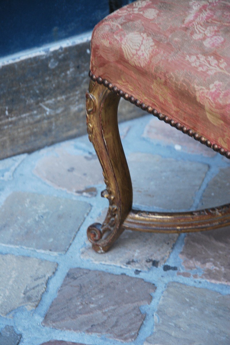 Tabouret En Bois Doré De Style Regence -photo-5