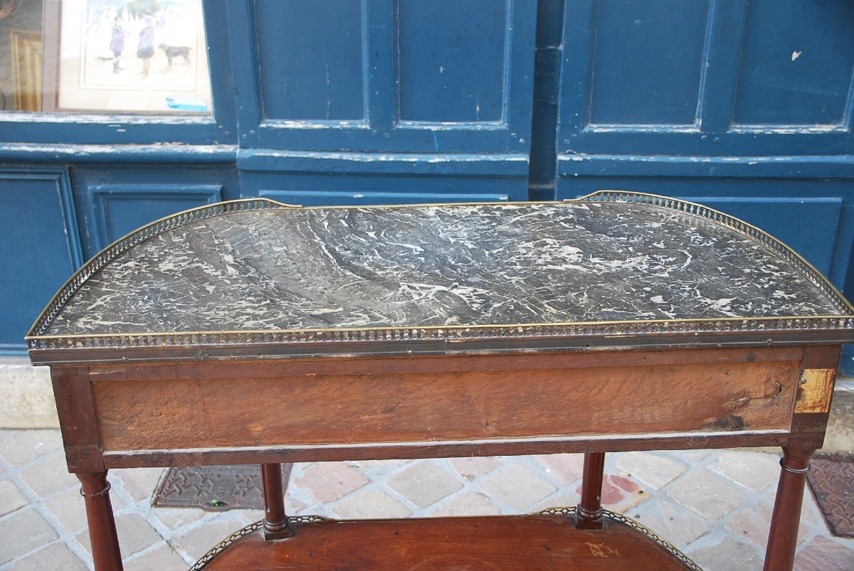 Console Demi Lune En Acajou D époque Louis XVI Estampillée De Nicolas Petit-photo-6