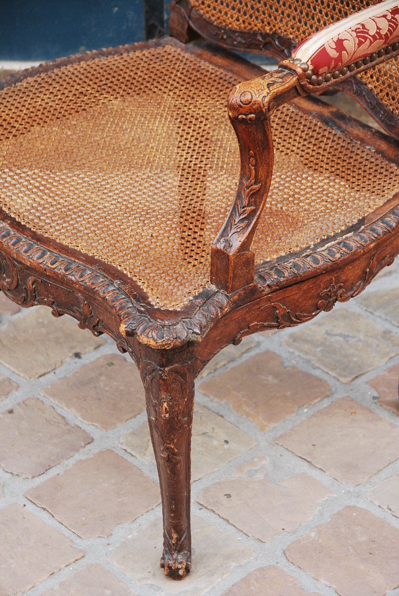 Rare Fire Corner Armchair From Regency XVIII Period-photo-3