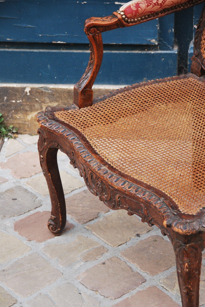 Rare Fire Corner Armchair From Regency XVIII Period-photo-4