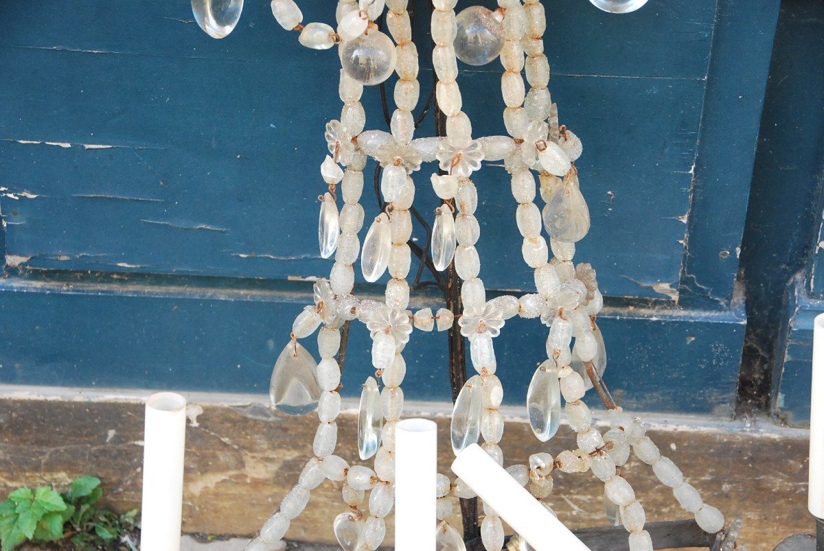 Pair Of Large 19th Century Wall Lamp In Directoire Rock Crystal-photo-6