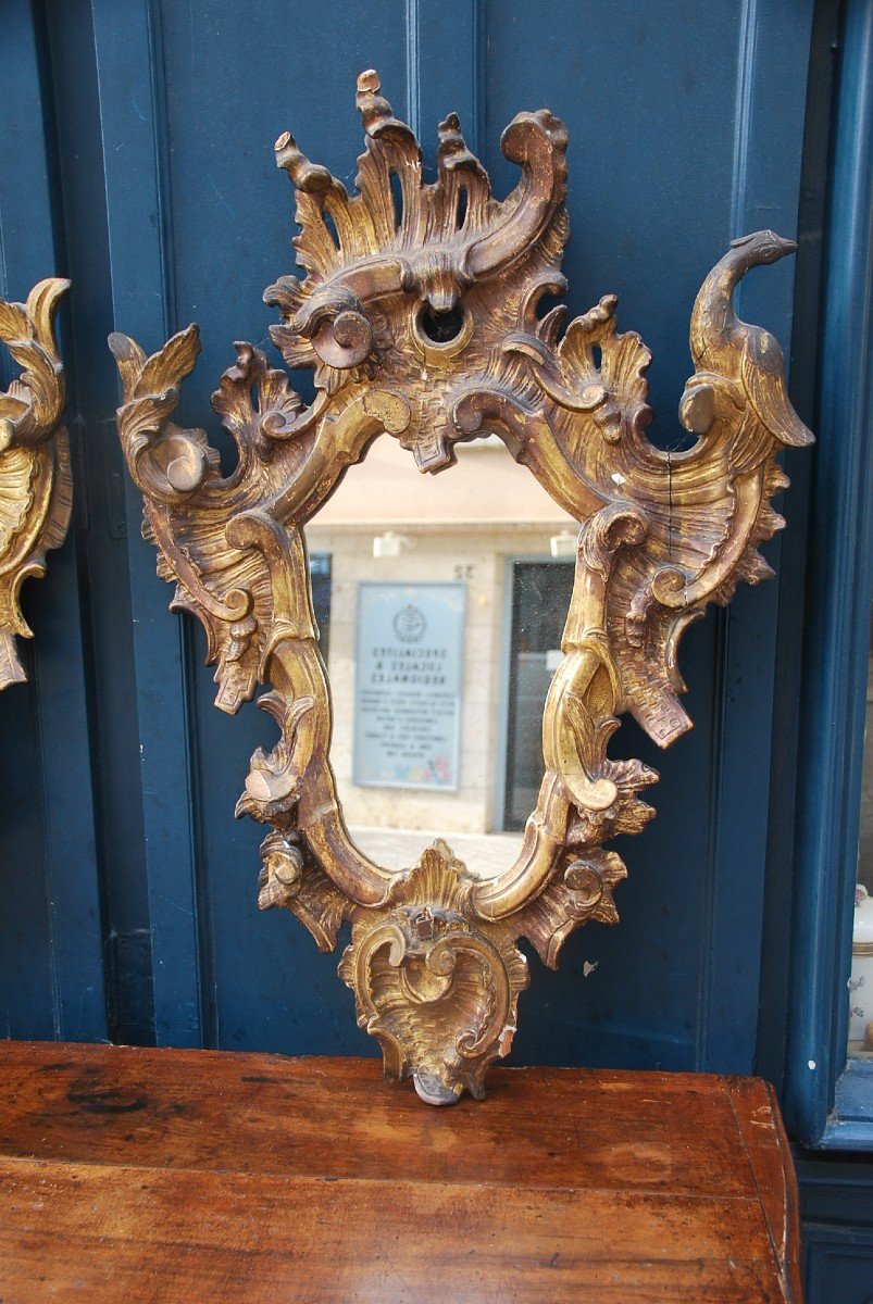 Pair Of Large Italian Baroque Mirrors XVIII-photo-4